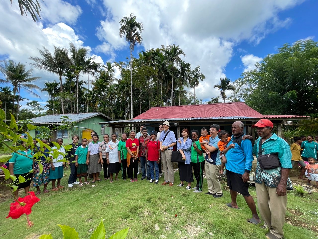 Research team with community members